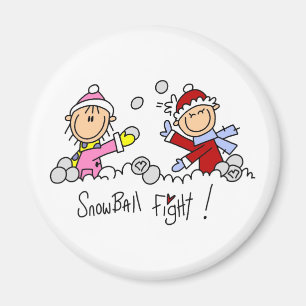 Aimant Bataille de boules de neige de personnages bâtons