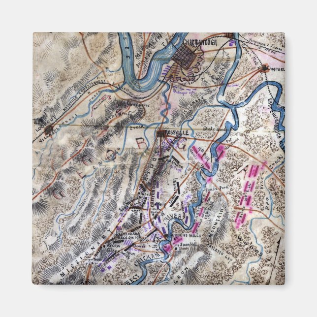 Aimant Bataille de Chickamauga - Carte panoramique de la  (Devant)