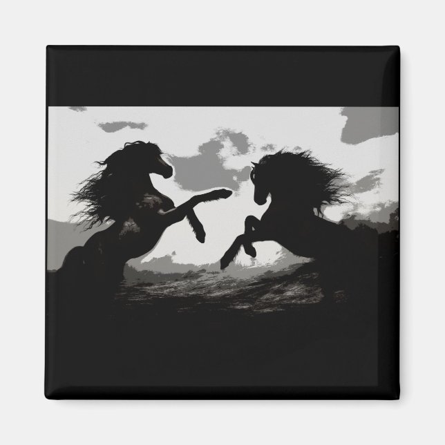 Aimant Bataille des Chevaux - Art Equin (Devant)