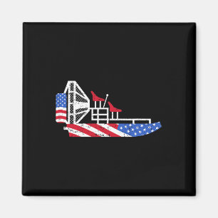 Aimant Bateau à air 4 juillet drapeau des États-Unis bate