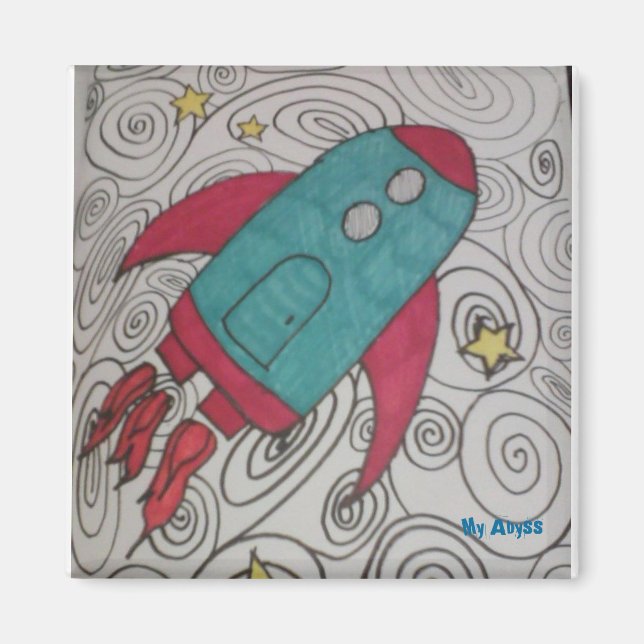 Aimant Bateau à fusée (Devant)