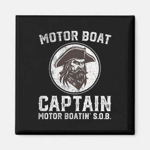 Aimant Bateau à moteur Capitaine Funny Pontoon Bateau à m