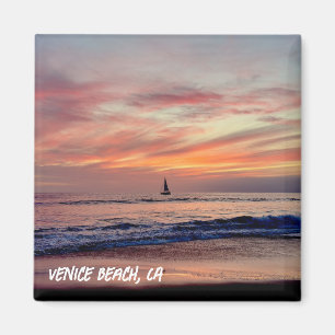 Aimant Bateau à Sunset - Venice Beach, CA