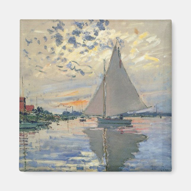 Aimant Bateau à voile de Monet Impressionnisme français C (Devant)