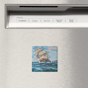 Aimant Bateau à voile sur les eaux froides Peinture à l'h