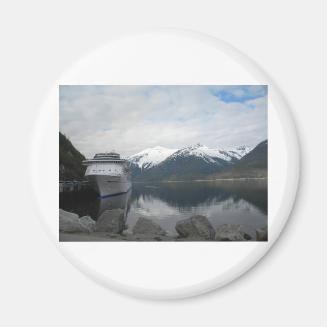 Aimant Bateau de croisière à Skagway, Alaska (Devant)