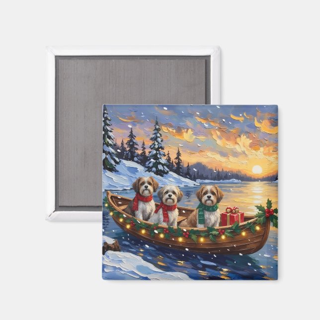 Aimant Bateau de Noël Malti Tzu pour les Fêtes (Recto/Verso)