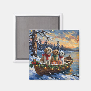 Aimant Bateau de Noël pour Shih Tzu pour les Fêtes