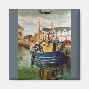 Aimant Bateau de pêche de la ville panoramique de Galway 