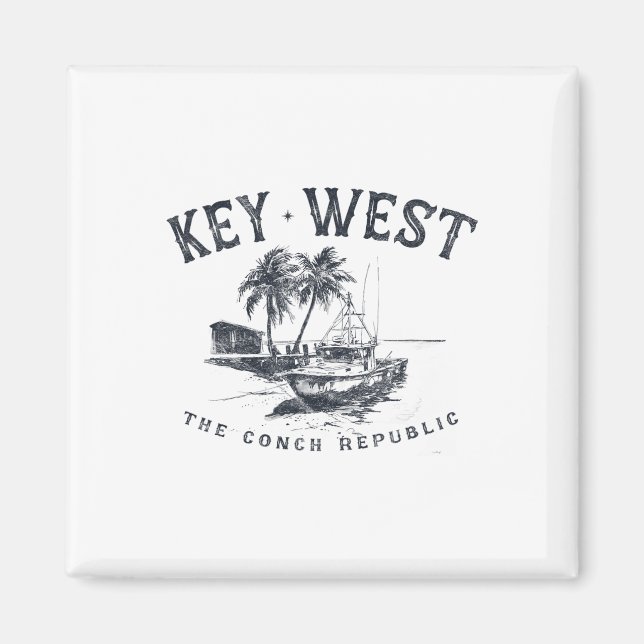 Aimant Bateau de pêche Key West Conch Republic Tackle Cad (Devant)