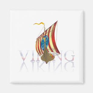 Aimant Bateau de Viking réfléchissant sur l'eau