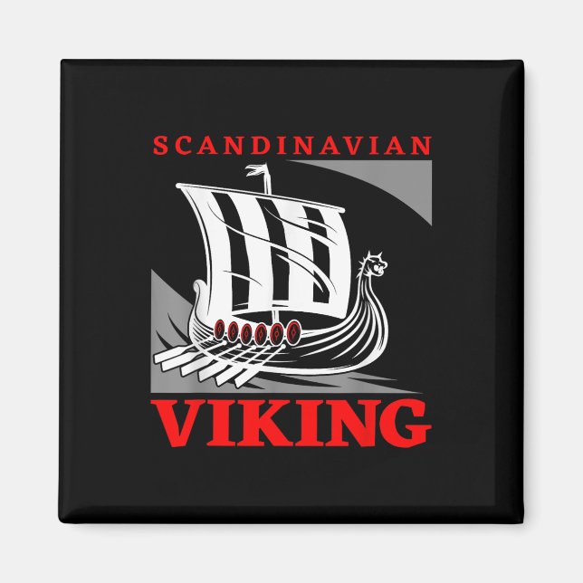 Aimant Bateau dragon de navire viking scandinave Drakkar  (Devant)