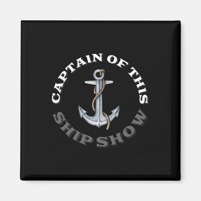 Aimant Bateau Drôle - Capitaine De Ce Salon De Navires (Devant)