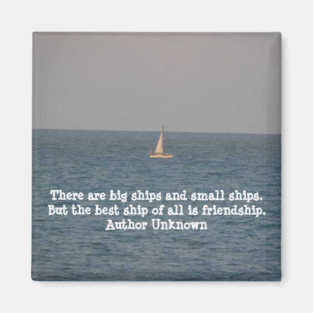 Aimant Bateau en mer - avec proposition d'amitié (Devant)