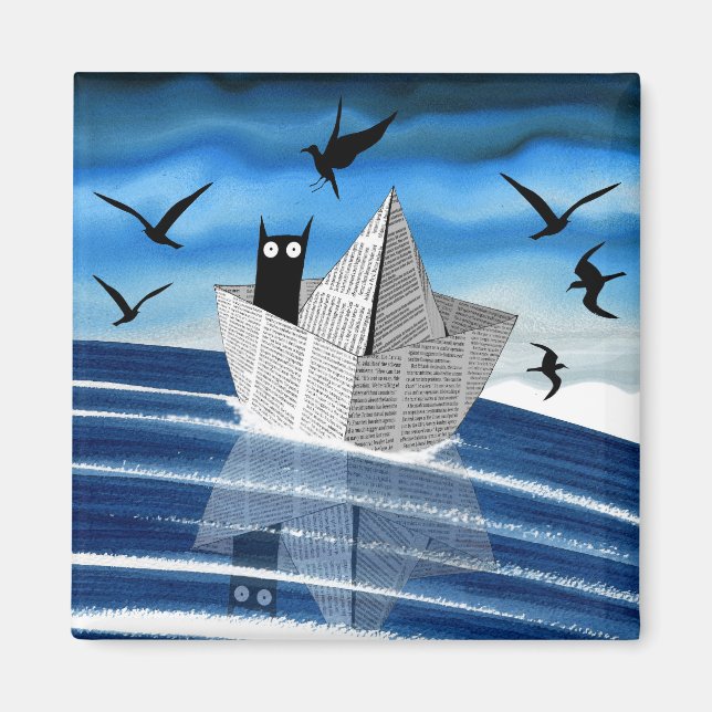 Aimant Bateau en papier (Devant)