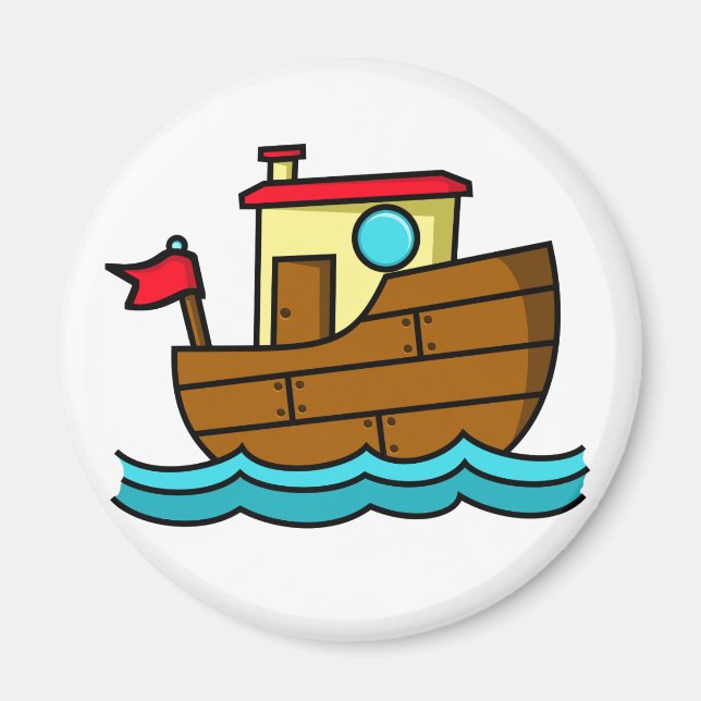 Aimant Bateau remorqueur à dessin (Devant)