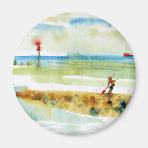 Aimant Bateau rouge à Mundesley, Norfolk