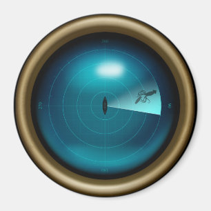 Aimant Bateau Sonar Giant Squid Kraken Steampunk Nautique