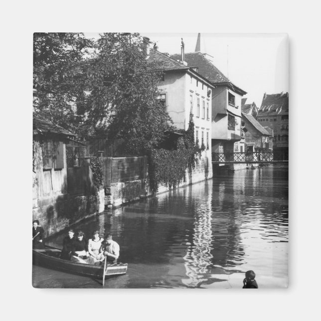 Aimant Bateau sur la rivière Gera à Erfurt (Devant)
