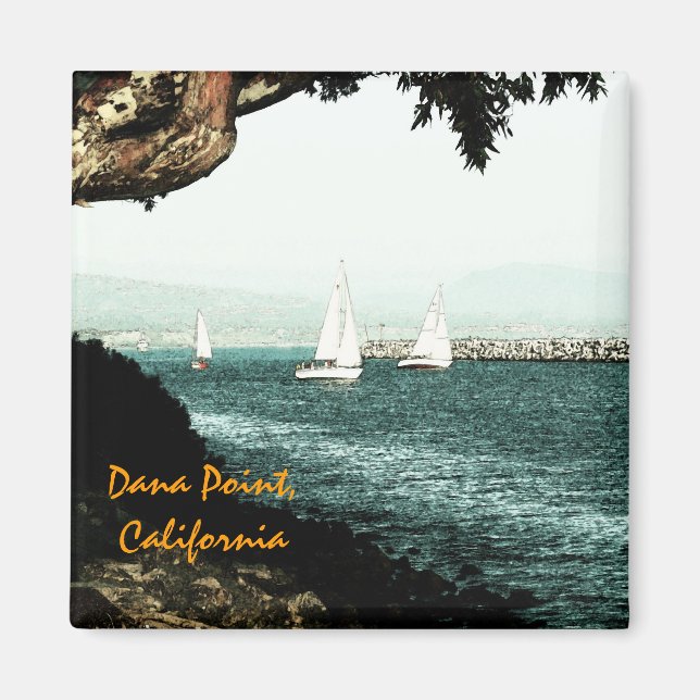 Aimant Bateaux à voile dans le port (Devant)