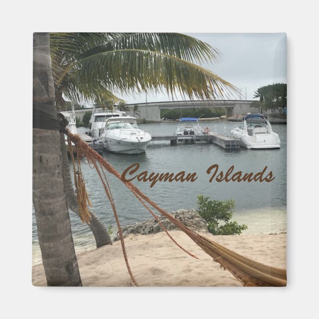 Aimant "Bateaux de Cayman Island" Photo avec logo (Devant)