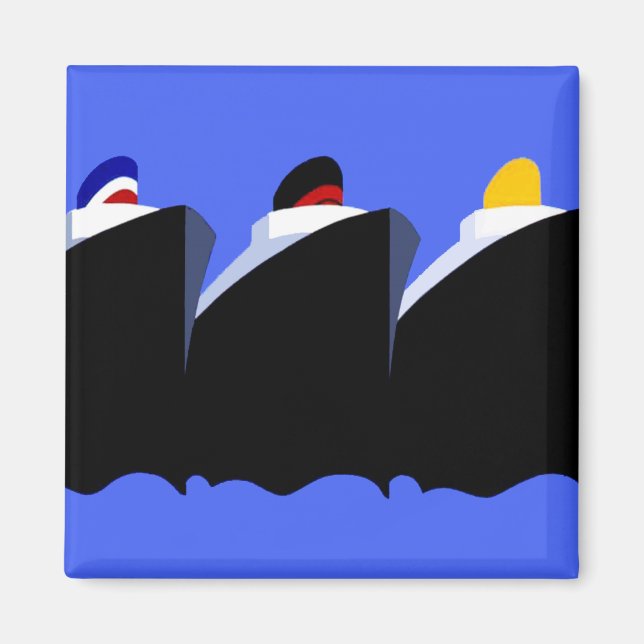 Aimant Bateaux de croisière Poster vintage Ocean Liner (Devant)