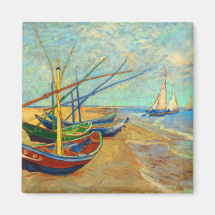 Aimant Bateaux de pêche sur la plage par Vincent van Gogh