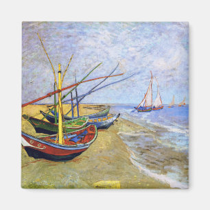 Aimant Bateaux de pêche sur la plage, Vincent van Gogh