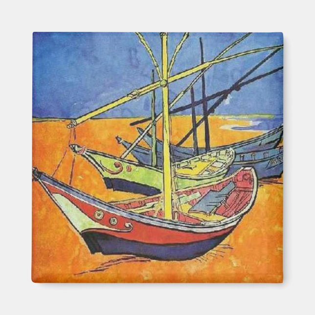 Aimant Bateaux sur la plage par Vincent van Gogh (Devant)