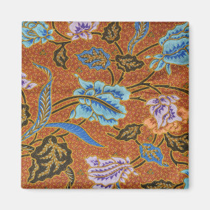 Aimant Batik d'or floral indonésien