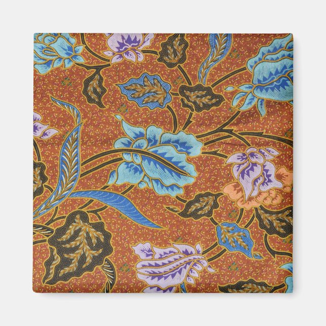 Aimant Batik d'or floral indonésien (Devant)