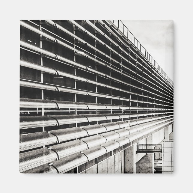 Aimant Bâtiment industriel Magnat noir et blanc (Devant)