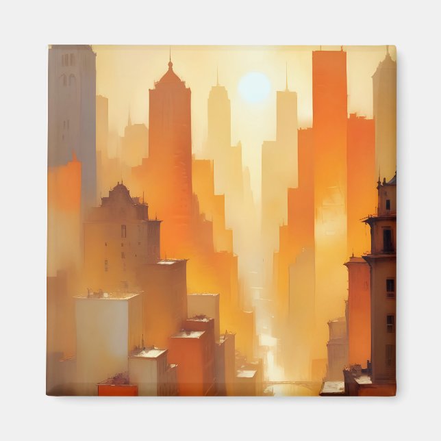 Aimant Bâtiments Abstraits Cityscape Poster Arrière - pla (Devant)