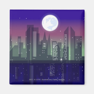 Aimant Bâtiments allumés la nuit