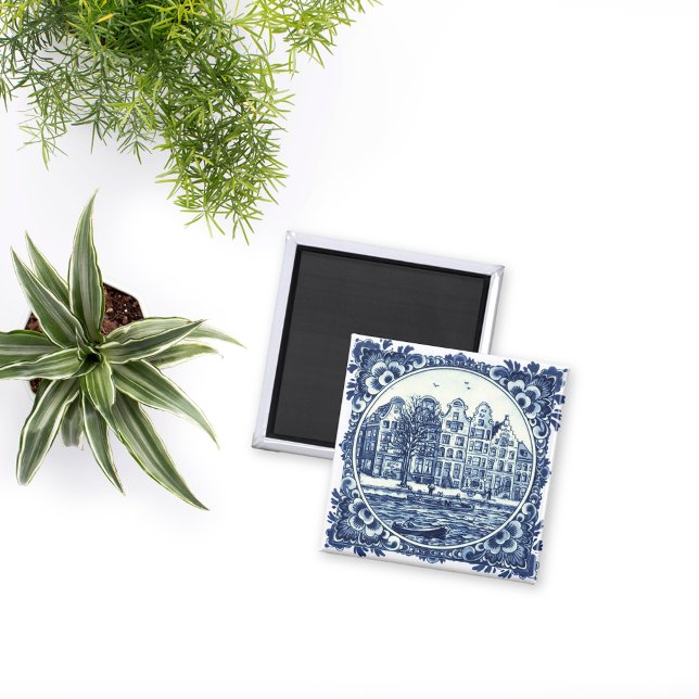 Aimant Bâtiments de Delft Blue City et peinture de bord d (Créateur téléchargé)