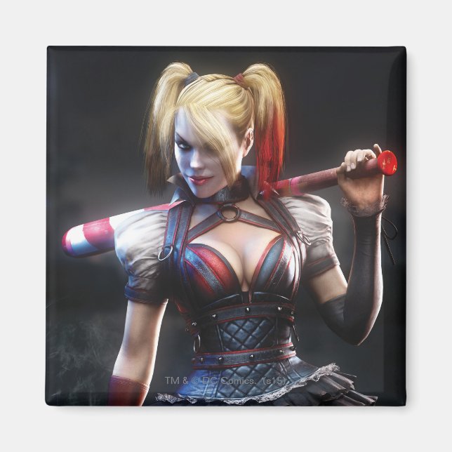 Aimant Batman Arkham Knight | Harley Quinn avec chauve-so (Devant)