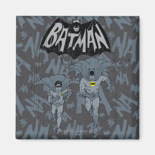 Aimant Batman Et Robin Avec Logo Graphique Distressé