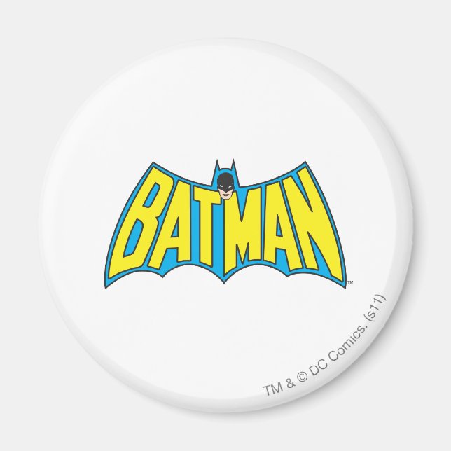 Aimant Batman | Logo Vintage bleu jaune (Devant)