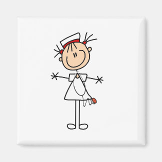 Aimant Bâton blanc femelle Figure Infirmière 2 Cadeaux