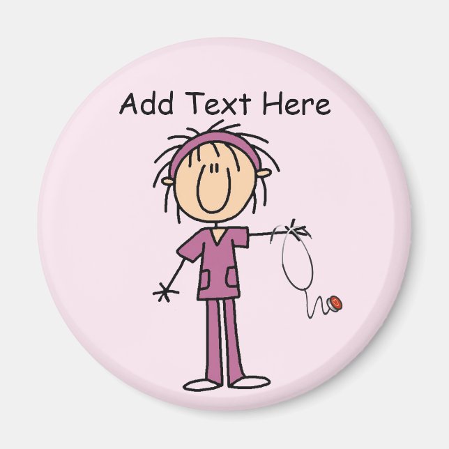 Aimant Bâton blanc pour femme Figure infirmière T-shirts  (Devant)