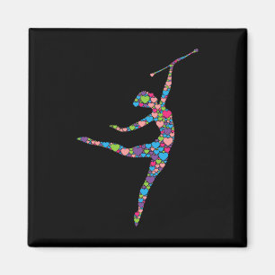 Aimant Baton Twirling Girl - Silhouette Dancing Twirler M
