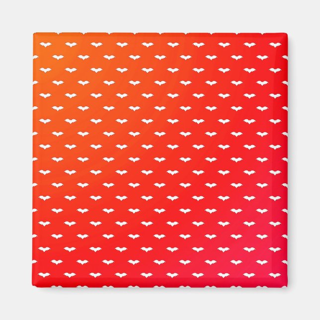 Aimant Bats blancs minuscules rouges (Devant)