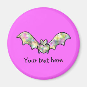 Aimant Batte et coeur roses de Halloween