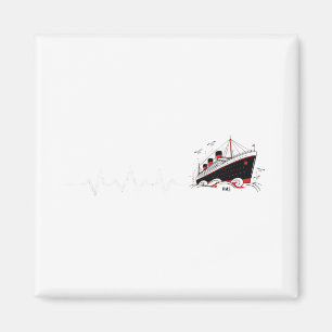 Aimant Battement de coeur du Titanic Minimaliste Vintage