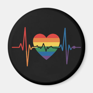 Aimant Battements de cœur LGBTQ Fierté du cœur Gay Lesbie