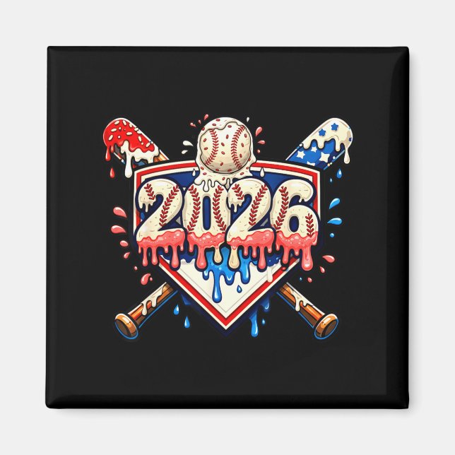 Aimant Batteurs de baseball 2026 Dégoulinade de glace Pou (Devant)