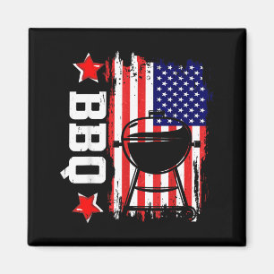 Aimant BBQ Drapeau Américain Patriote Maître du Grill