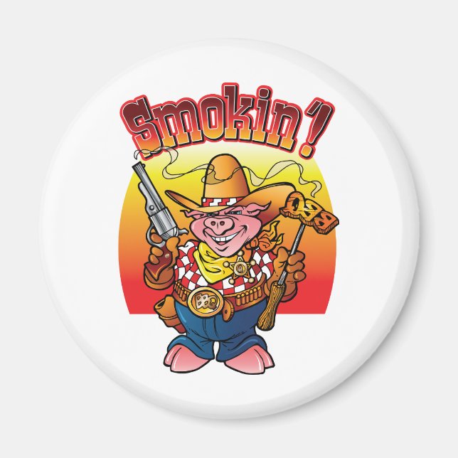 Aimant BBQ Pig Smokin' ! (Devant)