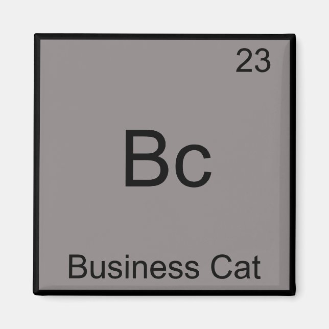 Aimant Bc - Chat d'affaires Symbole d'élément de chimie d (Devant)