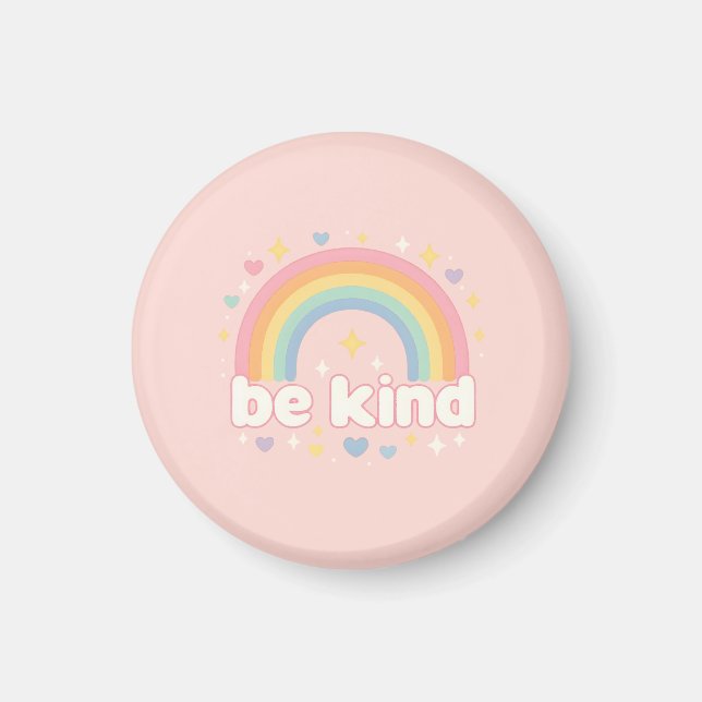 Aimant Be Kind – Rainbow Pastel Positivity (Devant)